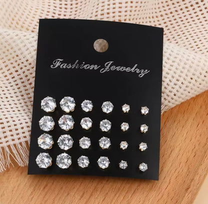 Crystal Stud Earring Set